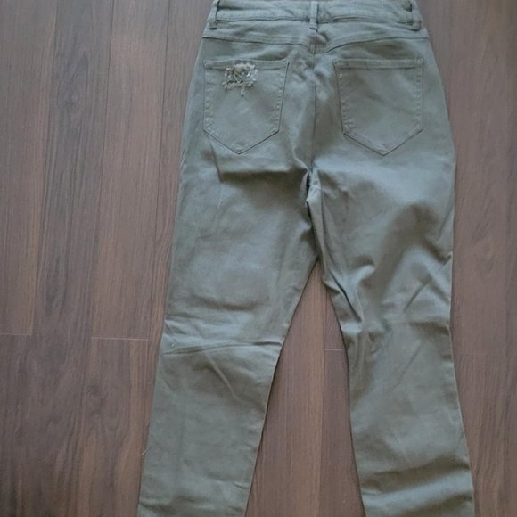 Army green high rise skinny jeans size 9 - Picture 2 of 3
